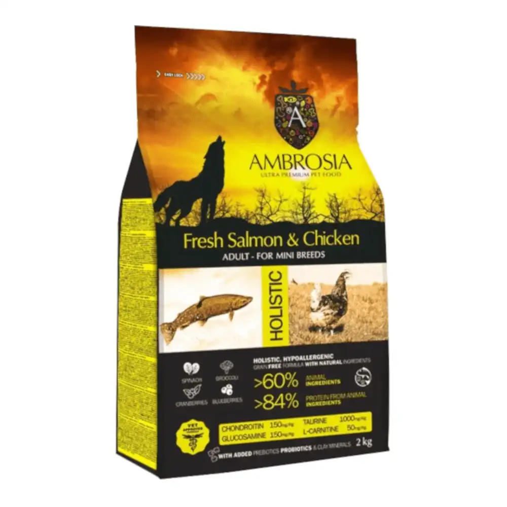 מזון כלבים אמברוסיה AMBROSIA עוף וסלמון טרי ללא דגנים מזון כלבים אמברוסיה AMBROSIA עוף וסלמון טרי ללא דגנים