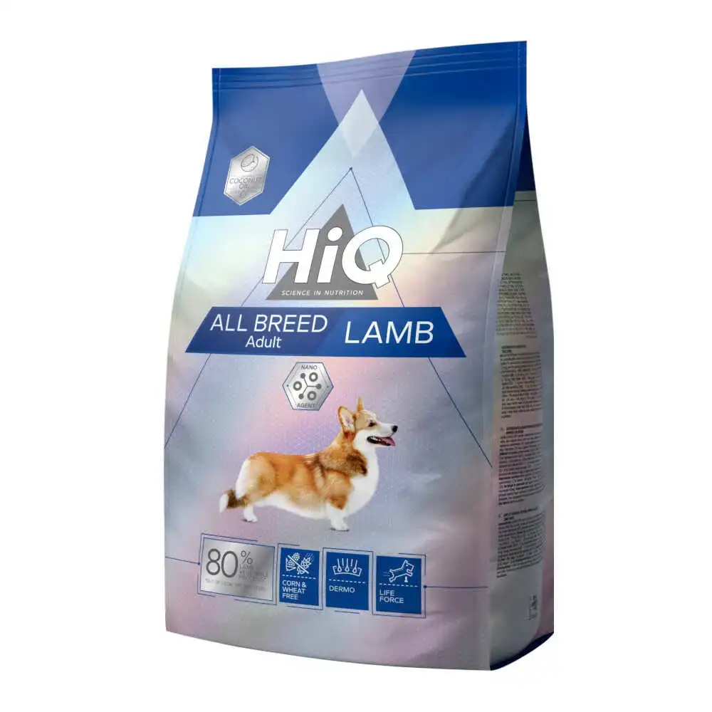 HiQ מזון לכלבים בוגרים מגזע בינוני כבש ואורז HiQ מזון לכלבים בוגרים מגזע בינוני כבש ואורז