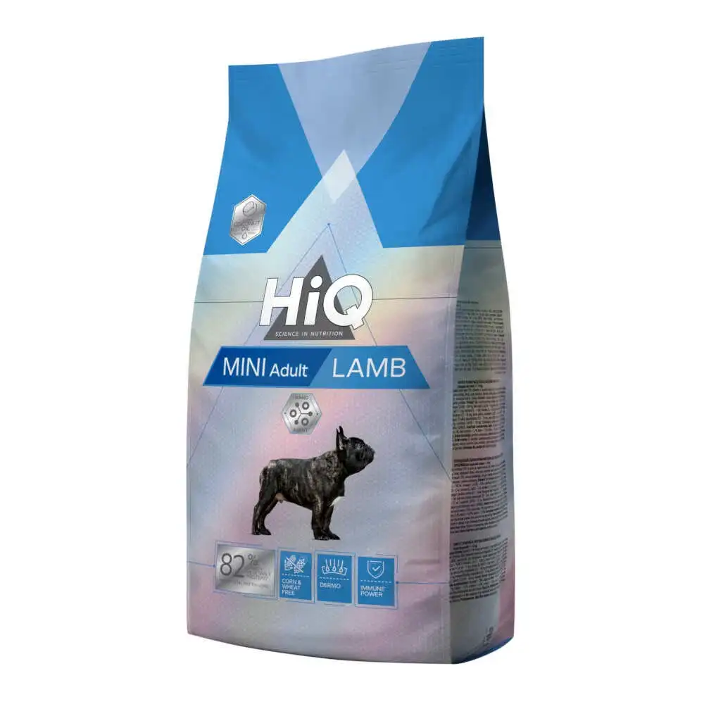 HiQ מזון לכלבים בוגרים מגזע קטן כבש ואורז HiQ מזון לכלבים בוגרים מגזע קטן כבש ואורז