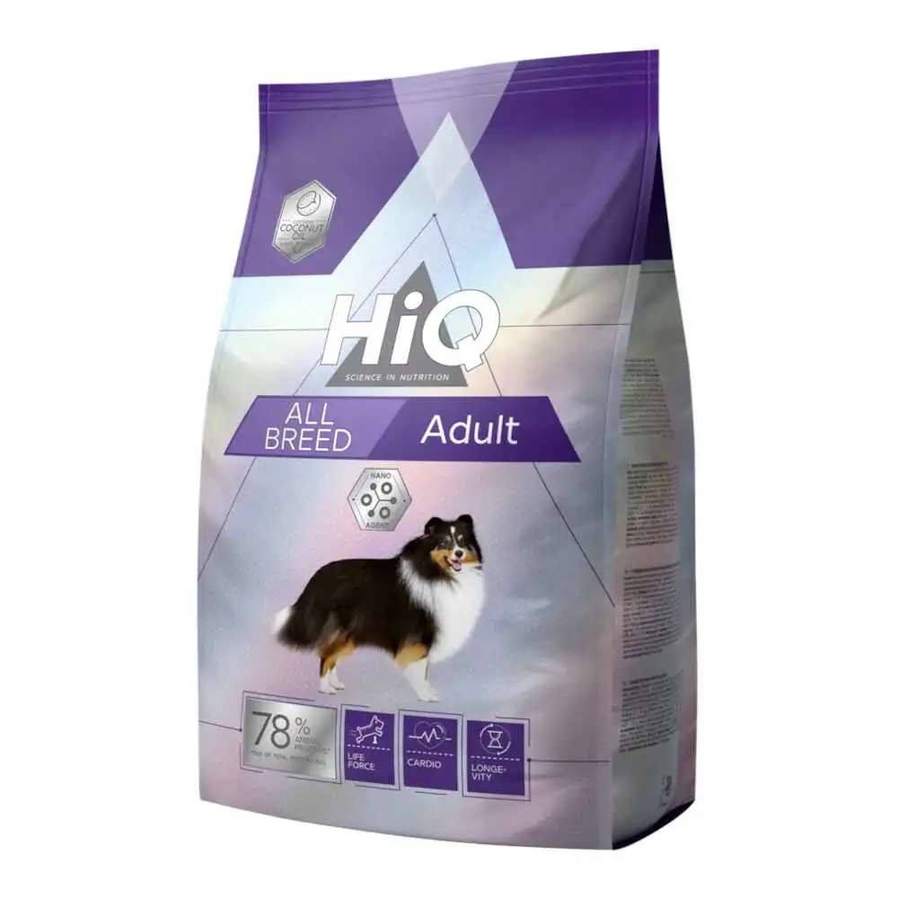 HiQ מזון לכלבים בוגרים מגזע בינוני עוף ואורז HiQ מזון לכלבים בוגרים מגזע בינוני עוף ואורז