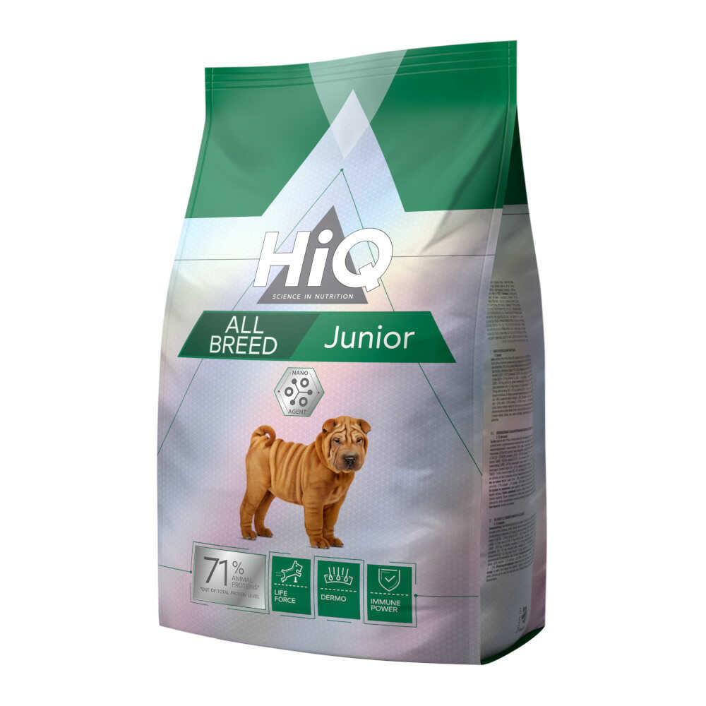 HiQ מזון לגורי כלבים מגזע בינוני עוף ואורז HiQ מזון לגורי כלבים מגזע בינוני עוף ואורז