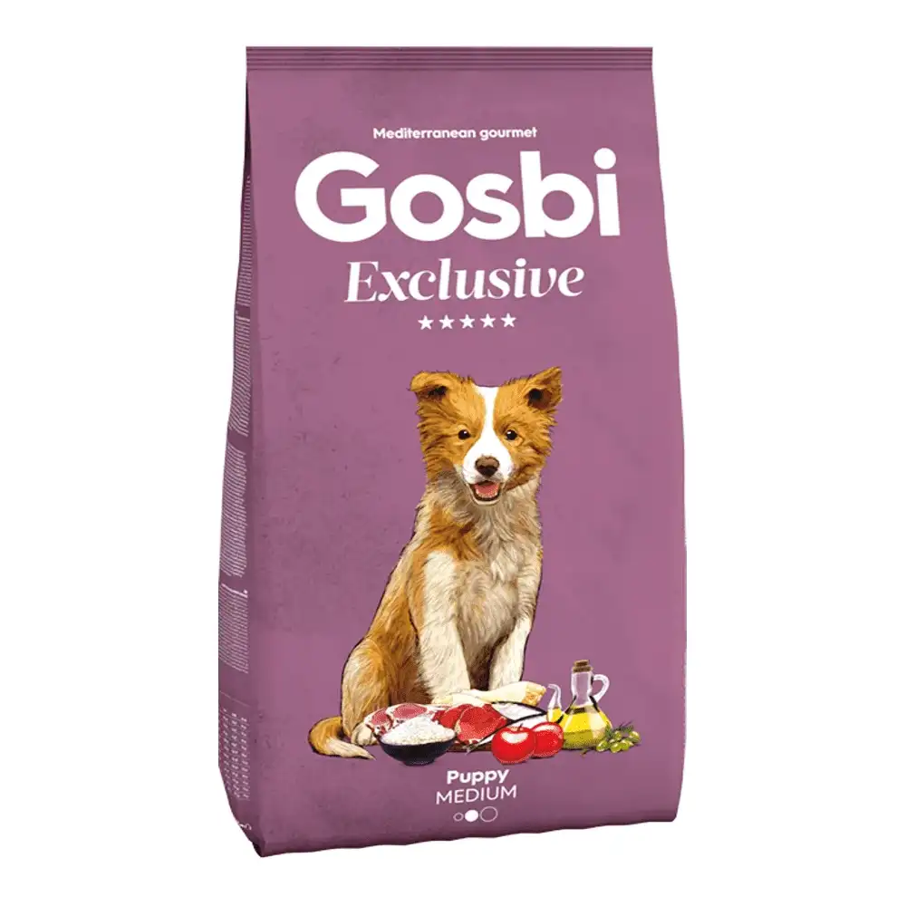 מזון גורי כלבים גוסבי GOSBI אקסלוסיב עוף ואורז מזון גורי כלבים גוסבי GOSBI אקסלוסיב עוף ואורז