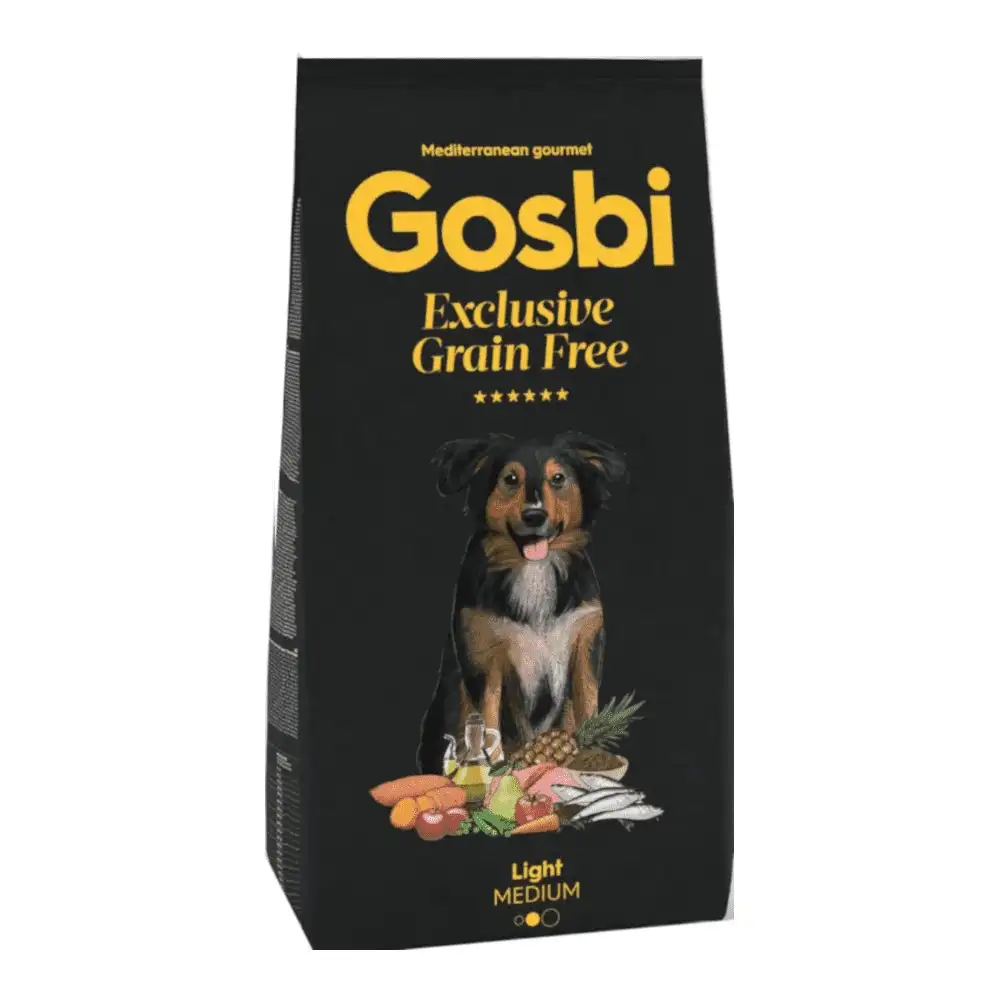 אוכל כלבים ללא דגנים גוסבי GOSBI לייט הודו ודגים אוכל כלבים ללא דגנים גוסבי GOSBI לייט הודו ודגים