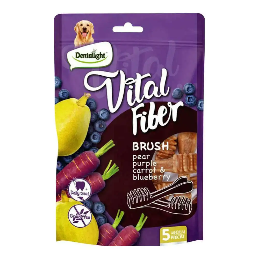 חטיף כלבים ויטאל פייבר דנטלי אגס גזר ואוכמניות משקל : 85 גר‘