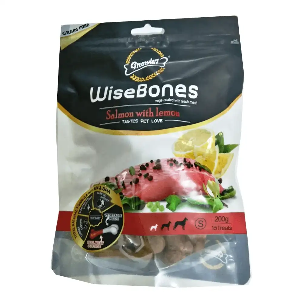 וויז בון  Wise Bones חטיף כלבים עם סלמון ולימון
