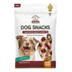 חטיף לכלבים Howbone צמה משולבת בטעם עוף ועור גולמי משקל : 200 גר‘