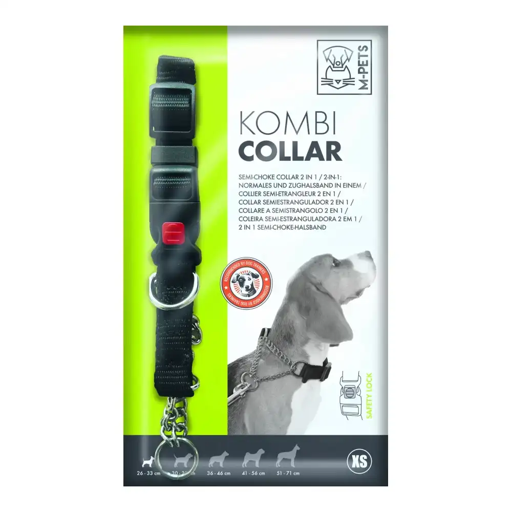קולר קומבי חצי חנק M-PETS למניעת משיכה קולר קומבי חצי חנק M-PETS למניעת משיכה