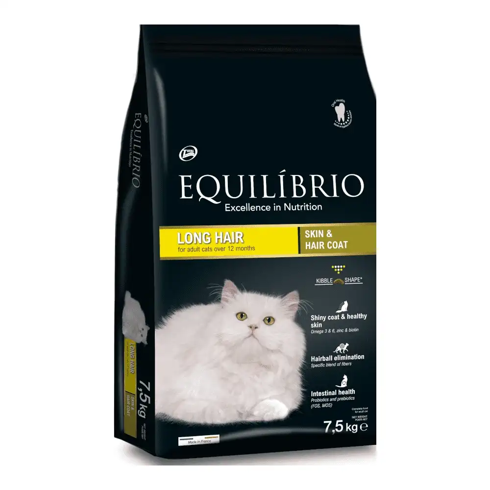 מזון חתולים אקווליבריו EQUILIBRIO פרווה ארוכה עוף ואורז