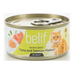 מעדן לחתול בליף – belife טונה ופתיתי סלמון בג‘לי
