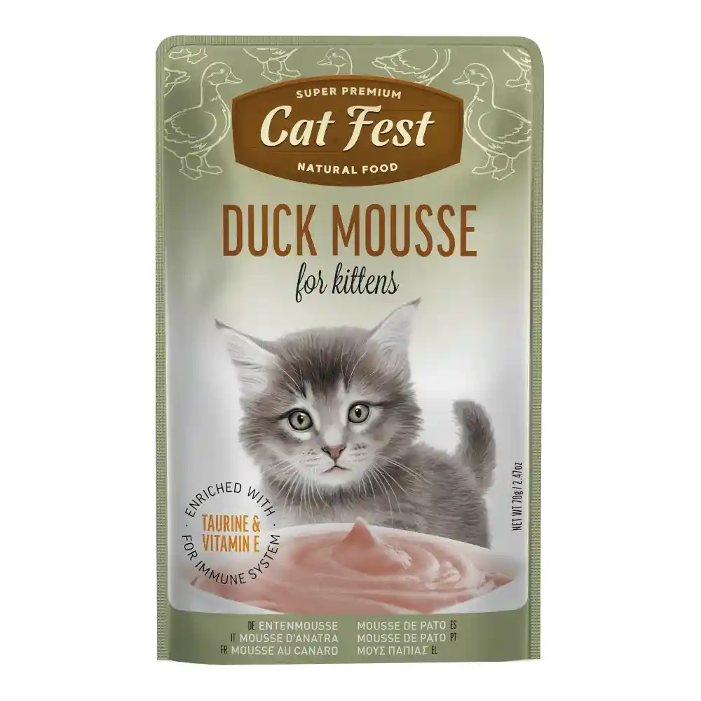 מעדן קאט פסט Cat Fest מוס ברווז לגורי חתולים מעדן קאט פסט Cat Fest מוס ברווז לגורי חתולים