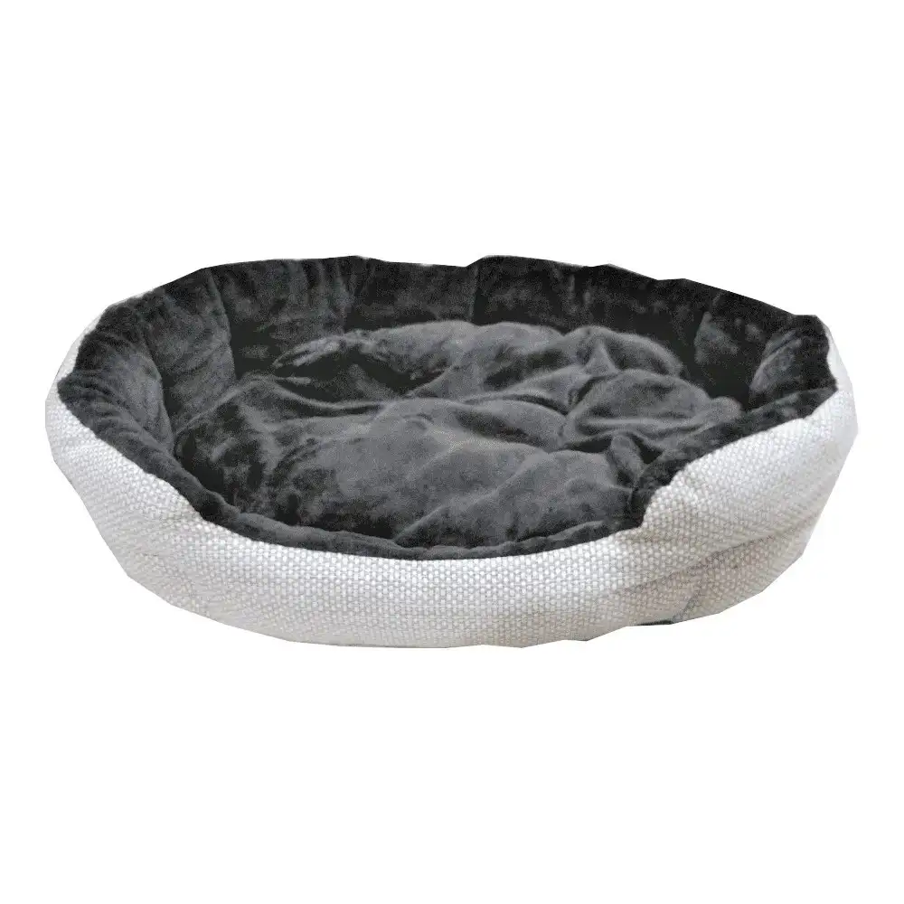 מיטה לכלב פרווה מהודרת שחור אפור