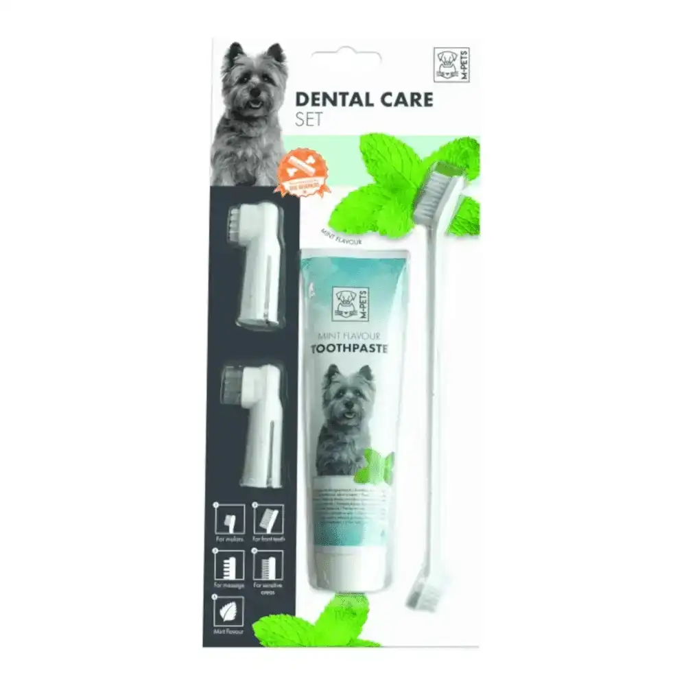 סט משחת שיניים ומברשת לכלבים M-PETS