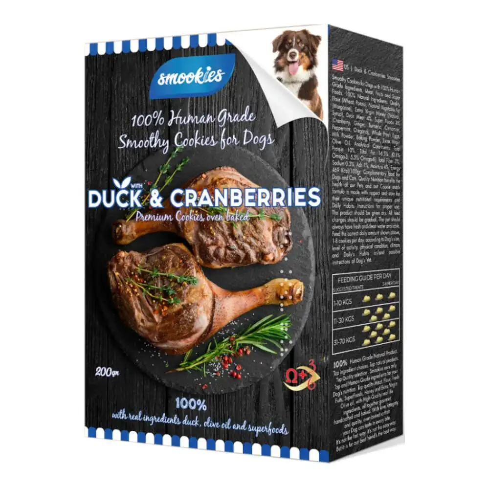 ביסקוויט כלבים סמוקיס smookies ברווז וחמוציות