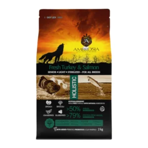 אוכל כלבים AMBROSIA ללא דגנים דל שומן