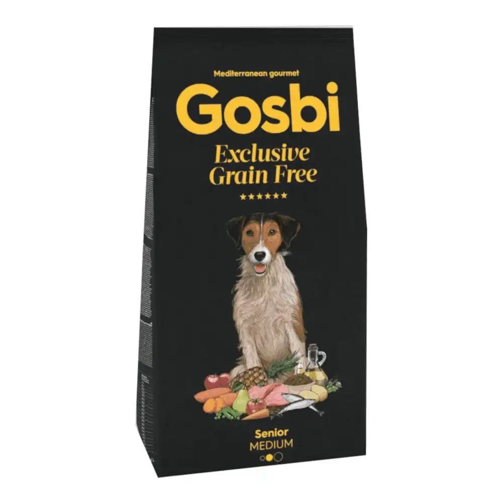 אוכל לכלבים ללא דגנים גוסבי GOSBI סניור הודו ודגים אוכל לכלבים ללא דגנים גוסבי GOSBI סניור הודו ודגים