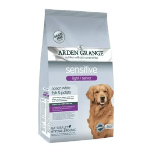 מזון כלבים ARDEN GRANGE סנסטיב סניור לייט ללא דגנים