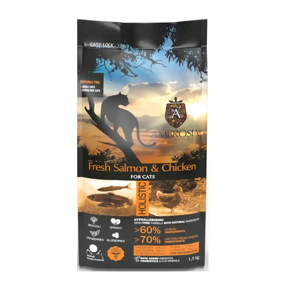 מזון חתולים אמברוסיה AMBROSIA סטרלייז עוף וסלמון מזון חתולים אמברוסיה AMBROSIA סטרלייז עוף וסלמון