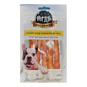חטיף לכלבים פט לייף מקל לעיסה עטוף עוף משקל : 80 גרם