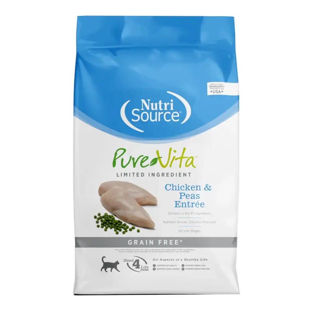 מזון חתולים פיור ויטה PURE VITA ללא דגנים עוף ואפונה מזון חתולים פיור ויטה PURE VITA ללא דגנים עוף ואפונה