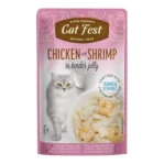 מעדן חתול קאט פסט Cat Fest נתחי עוף ושרימפס בג‘לי