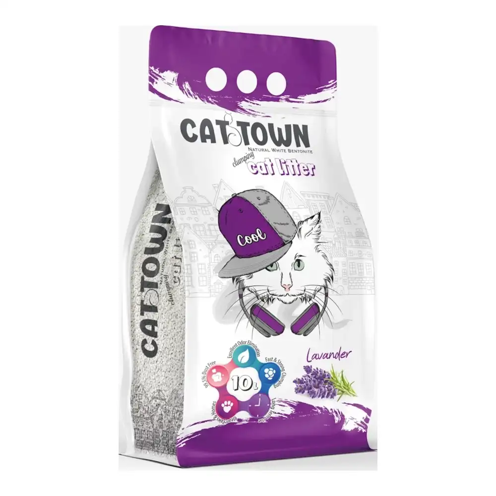 חול מתגבש לחתול CAT TOWN לוונדר