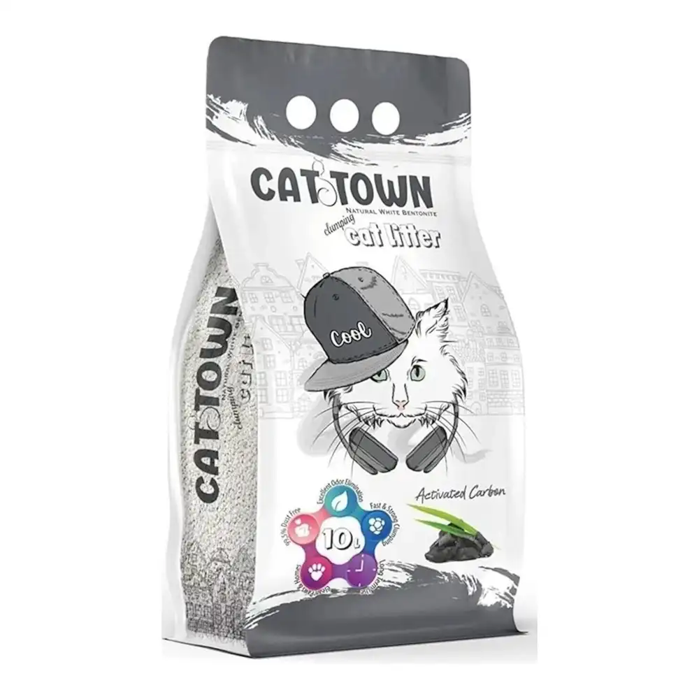 חול מתגבש לחתול CAT TOWN קרבון חול מתגבש לחתול CAT TOWN קרבון