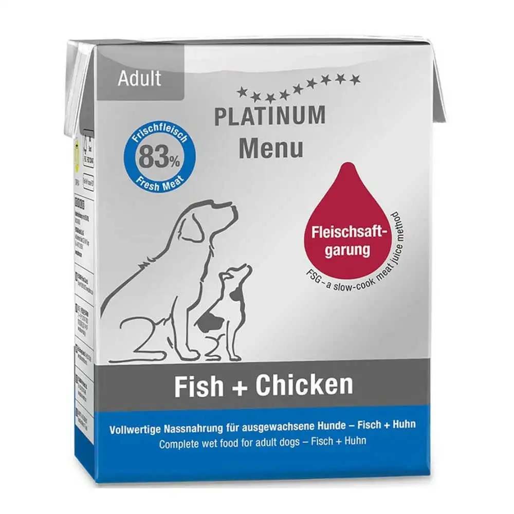 אוכל רטוב לכלבים פלטינום PLATINUM עוף ודגים