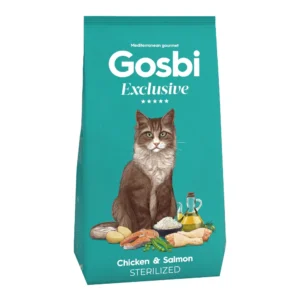 מזון חתולים גוסבי GOSBI אקסלוסיב סטרילייז עוף וסלמון