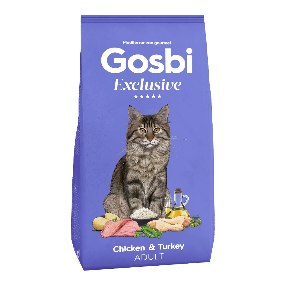 אוכל חתולים גוסבי GOSBI אקסלוסיב בוגר עוף והודו אוכל חתולים גוסבי GOSBI אקסלוסיב בוגר עוף והודו