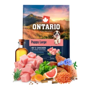 מזון לגורים גזע גדול אונטריו ONTARIO עוף ובטטה